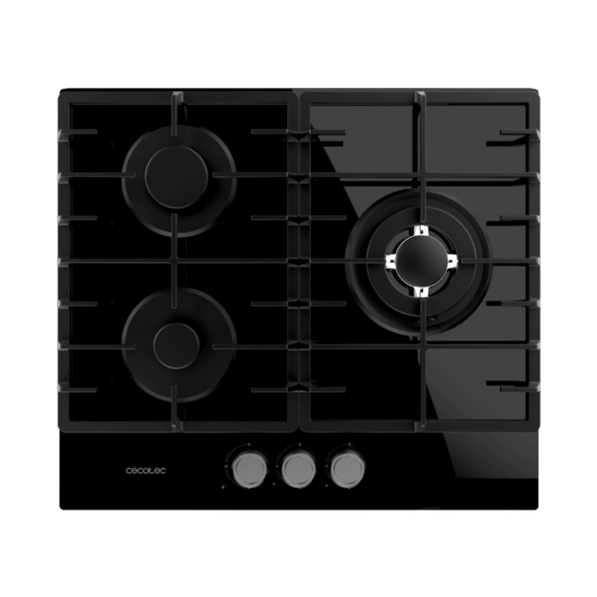 Placa-de-gas-Cecotec-Bolero-Squad-G3200F-Glass-Black-6250W-3-fuegos-58-cm-negro