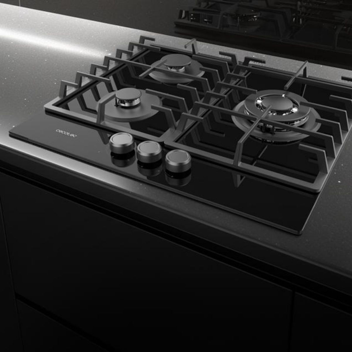 Placa-de-gas-Cecotec-Bolero-Squad-G3200F-Glass-Black-6250W-3-fuegos-58-cm-negro