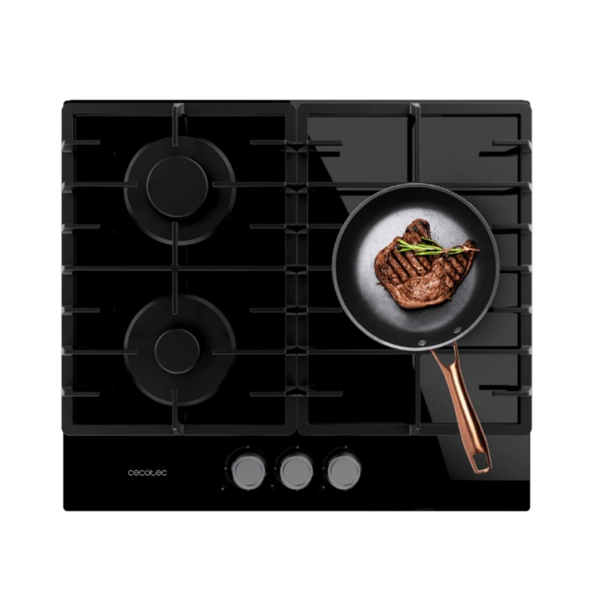 Placa-de-gas-Cecotec-Bolero-Squad-G3200F-Glass-Black-6250W-3-fuegos-58-cm-negro