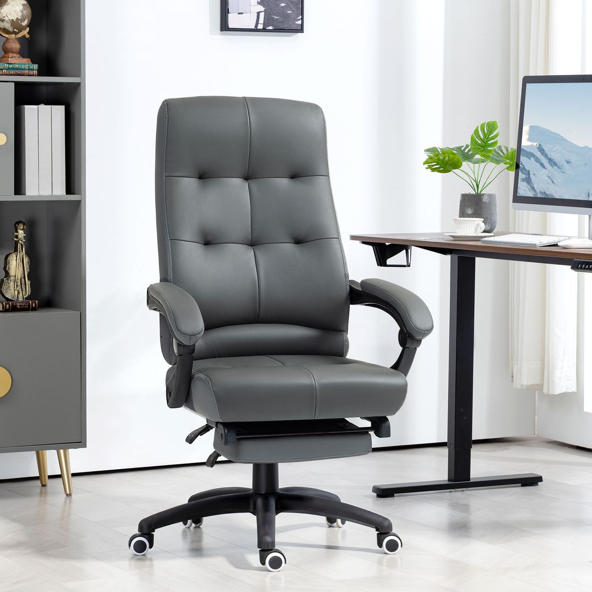 Silla-de-oficina-Classic-Vinsetto-altura-ajustable---reclinable---reposapies-retractil-gris-oscuro-118-125x65x65-cm