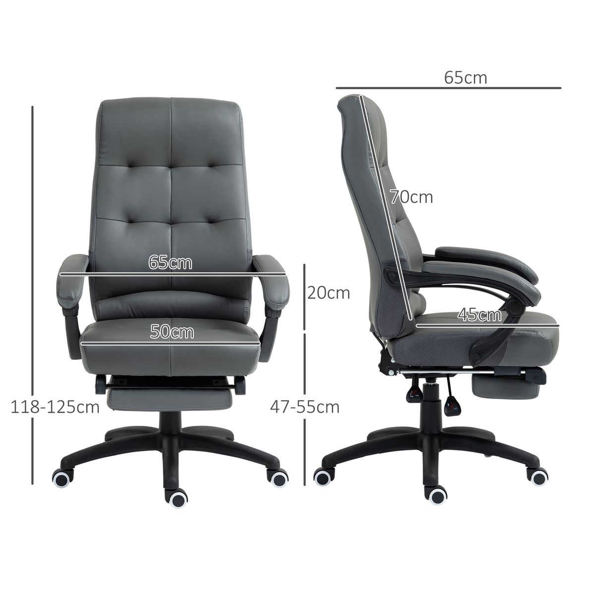Silla-de-oficina-Classic-Vinsetto-altura-ajustable---reclinable---reposapies-retractil-gris-oscuro-118-125x65x65-cm