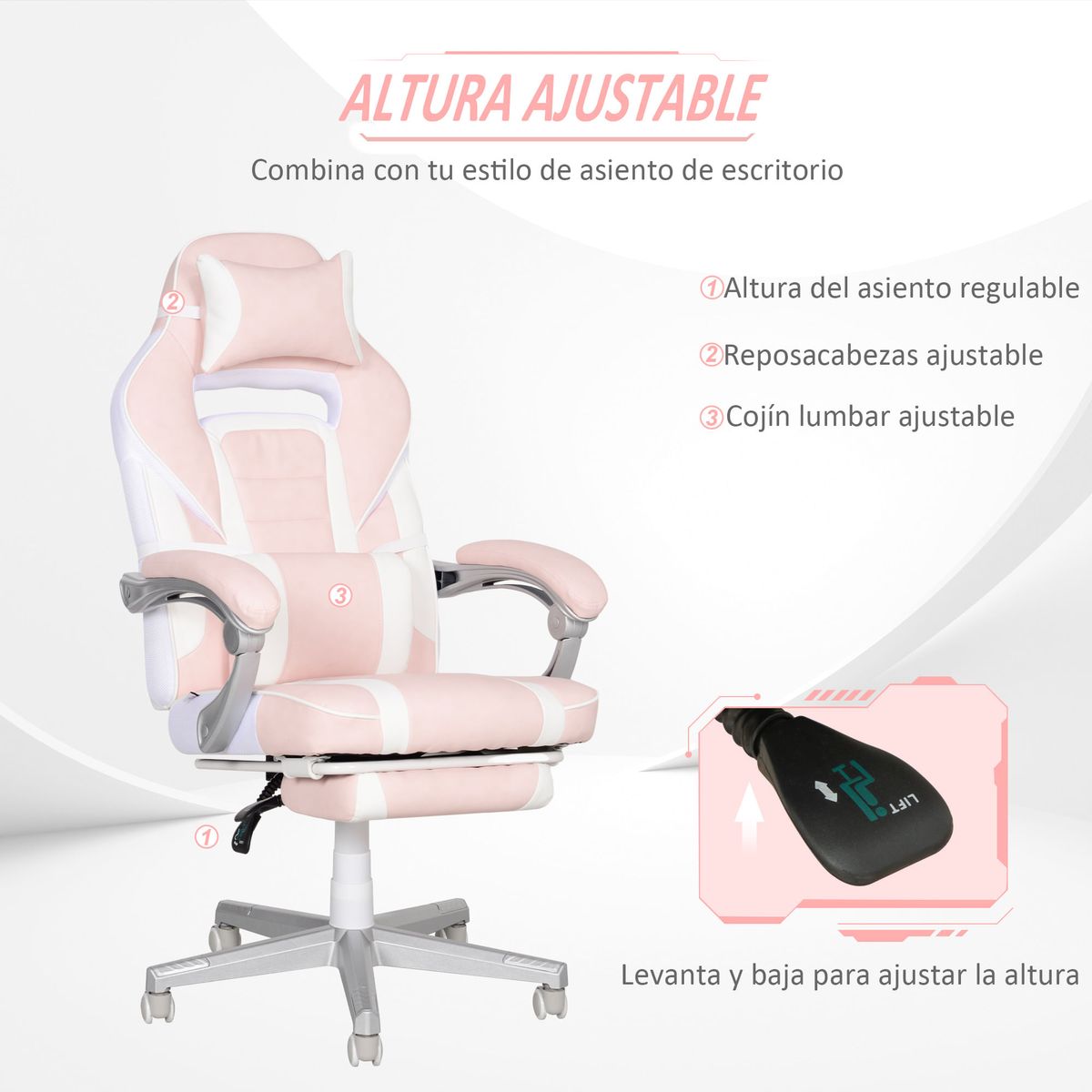 Silla-gaming-Play-Homcom-rosa-con-respaldo-reclinable-reposapies-retractil-altura-regulable-y-soporte-lumbar.-Comodidad-y-estilo-para-jugar-o-trabajar-sin-limites.