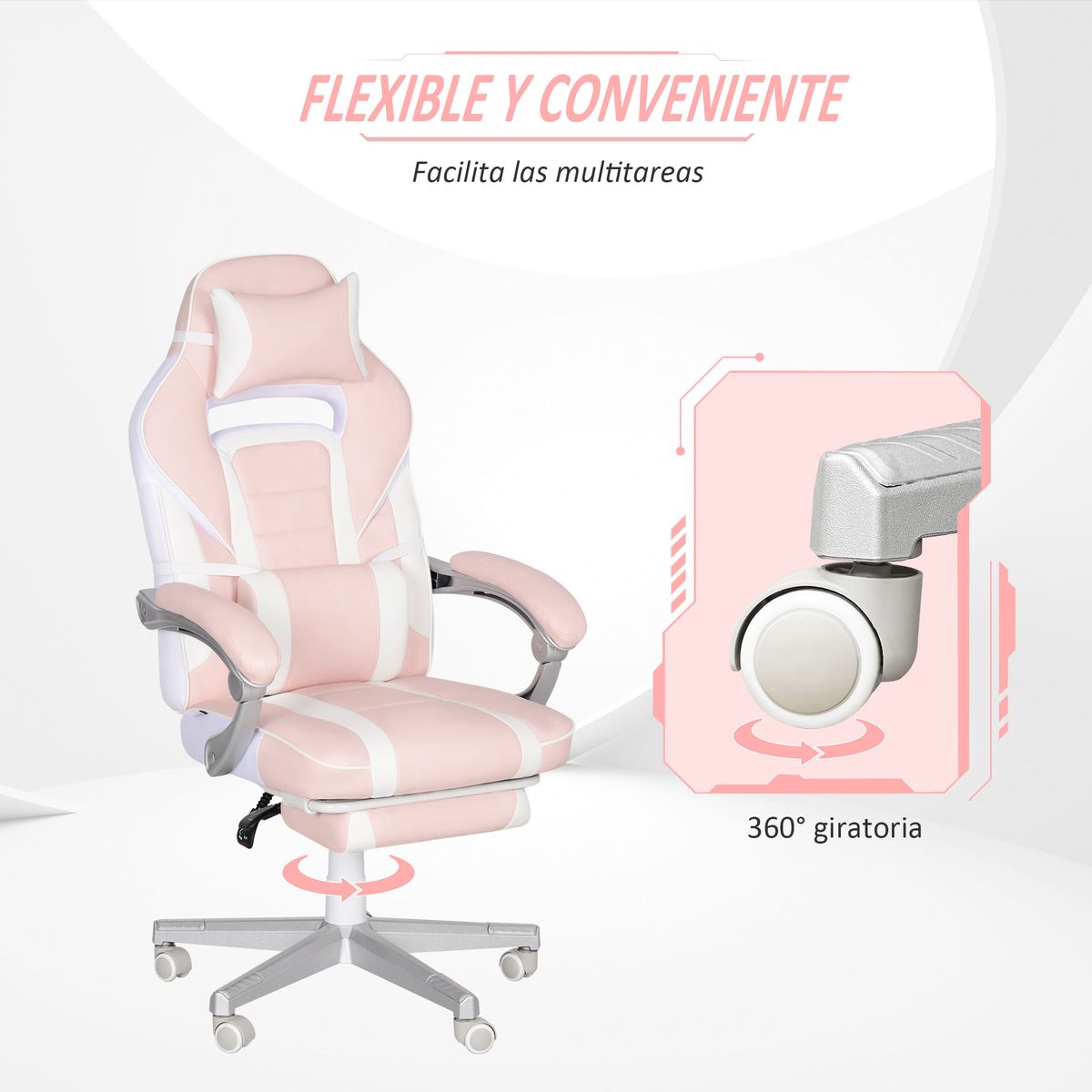 Silla-gaming-Play-Homcom-rosa-con-respaldo-reclinable-reposapies-retractil-altura-regulable-y-soporte-lumbar.-Comodidad-y-estilo-para-jugar-o-trabajar-sin-limites.