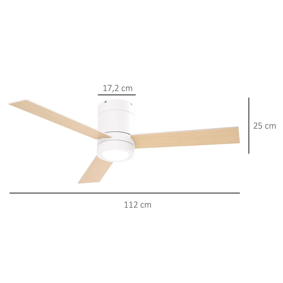 Ventilador-de-techo-Tul-Homcom-48W-3-aspas-blanco-natural-Ø112x25-cm
