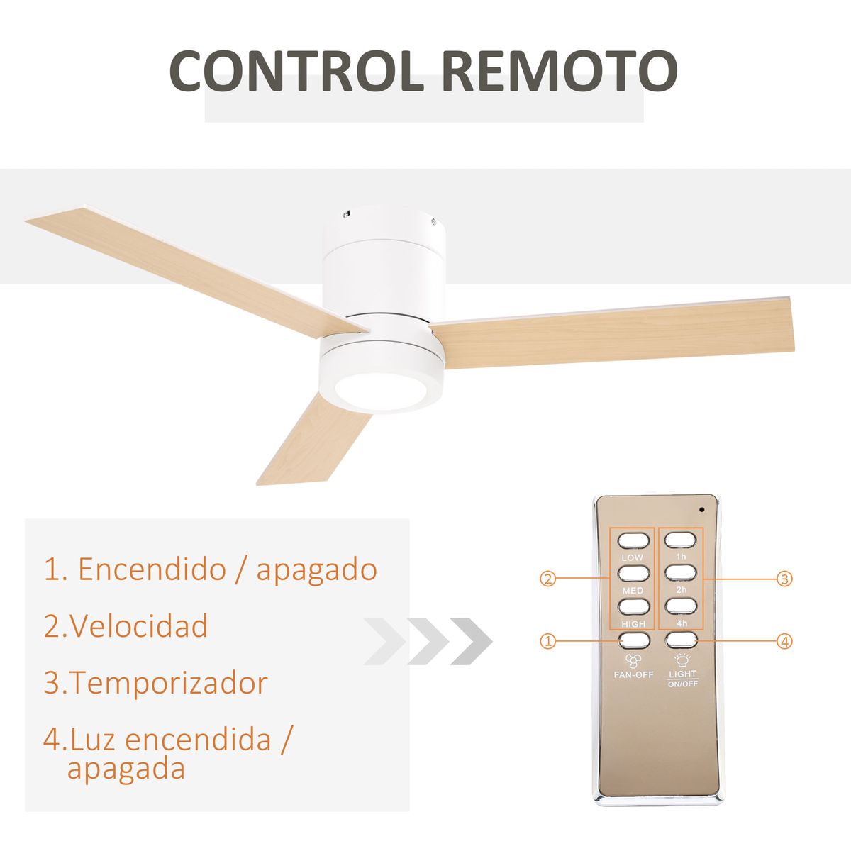 Ventilador-de-techo-Tul-Homcom-48W-3-aspas-blanco-natural-Ø112x25-cm