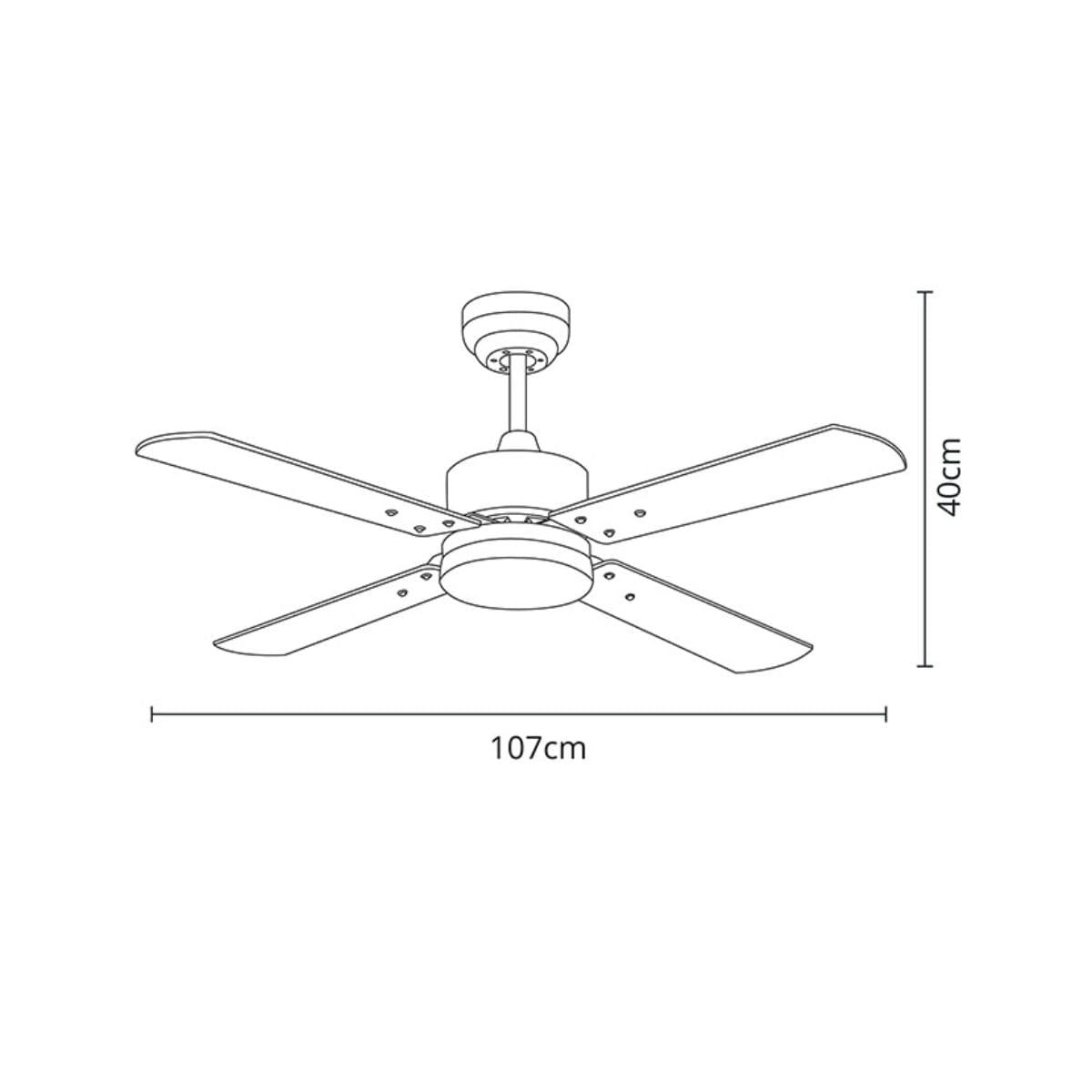 Ventilador-de-techo-Kenia-Shakespear-18W-4-aspas-reversibles-marron-Ø107-cm-medidas
