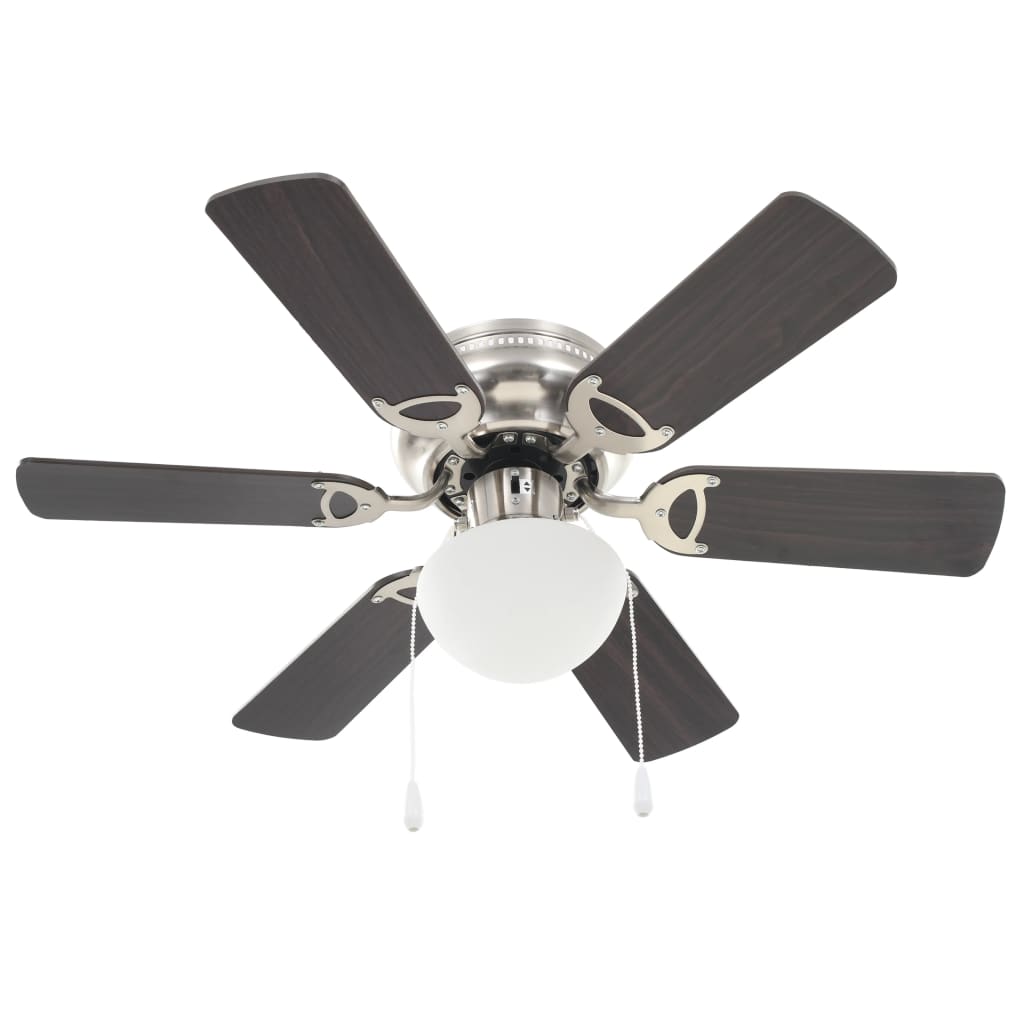 Ventilador-de-techo-Kugo-con-lampara-marron-oscuro-Ø82-cm-frontal