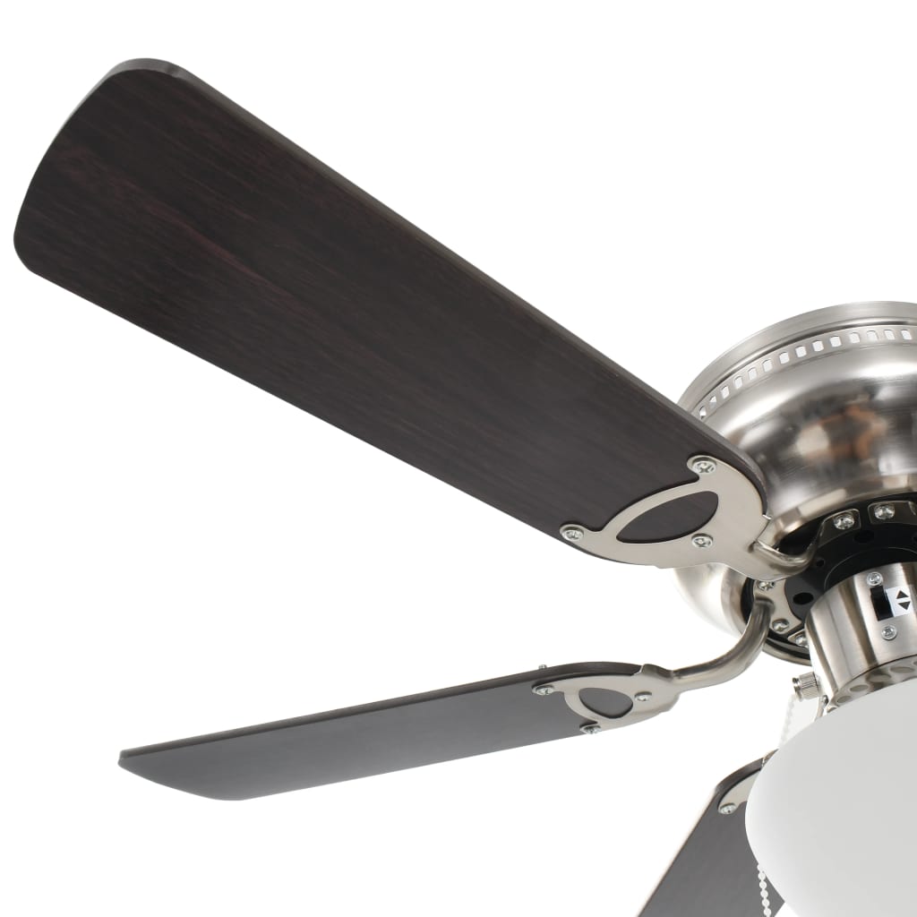 Ventilador-de-techo-Kugo-con-lampara-marron-oscuro-Ø82-cm-detalle-aspa