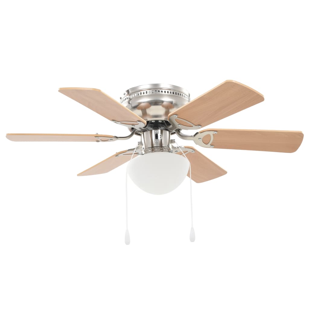 Ventilador-de-techo-Kugo-con-lampara-marron-claro-Ø82-cm-fondo-blanco