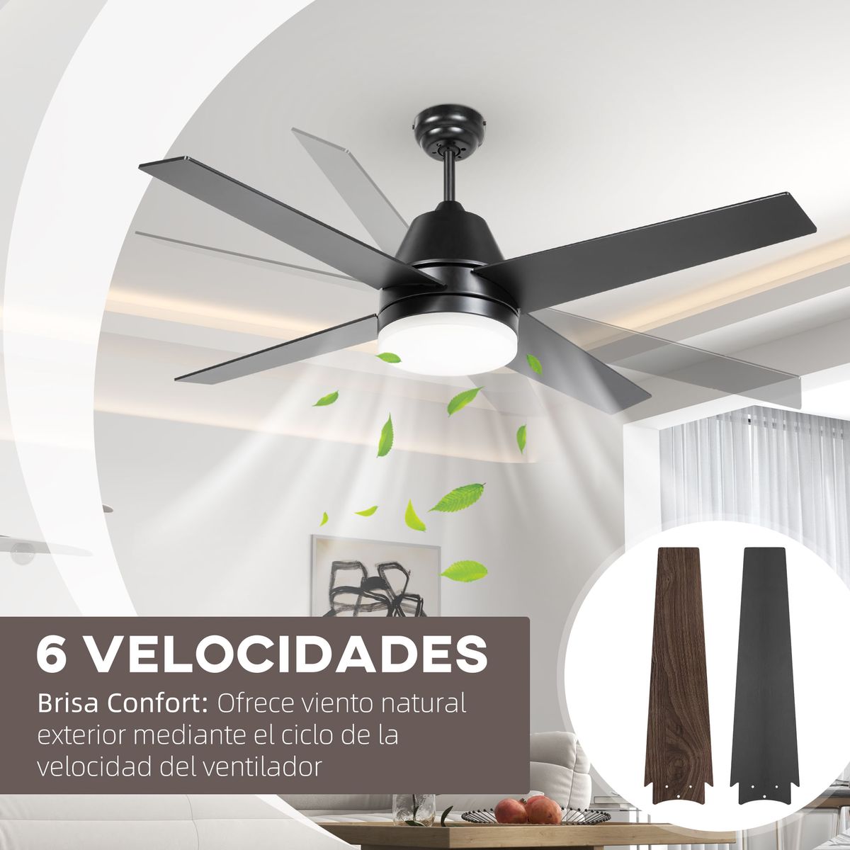 Ventilador-de-techo-Delos-Homcom-46W-4-aspas-funcion-verano-invierno-negro-Ø129-cm