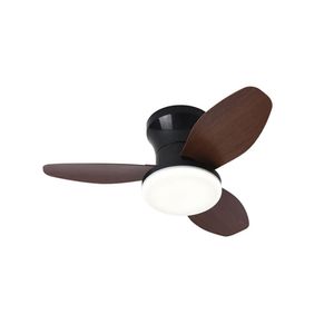 Ventilador de techo Tauro Mini Bel Air 48W 3 aspas con luz LED negro/cerezo Ø70 cm
