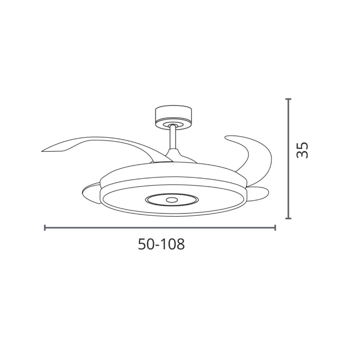 Ventilador-de-techo-Colors-Bel-Air-72W-4-aspas-retractiles-con-altavoz-Bluetooth-blanco-Ø108-cm-medidas