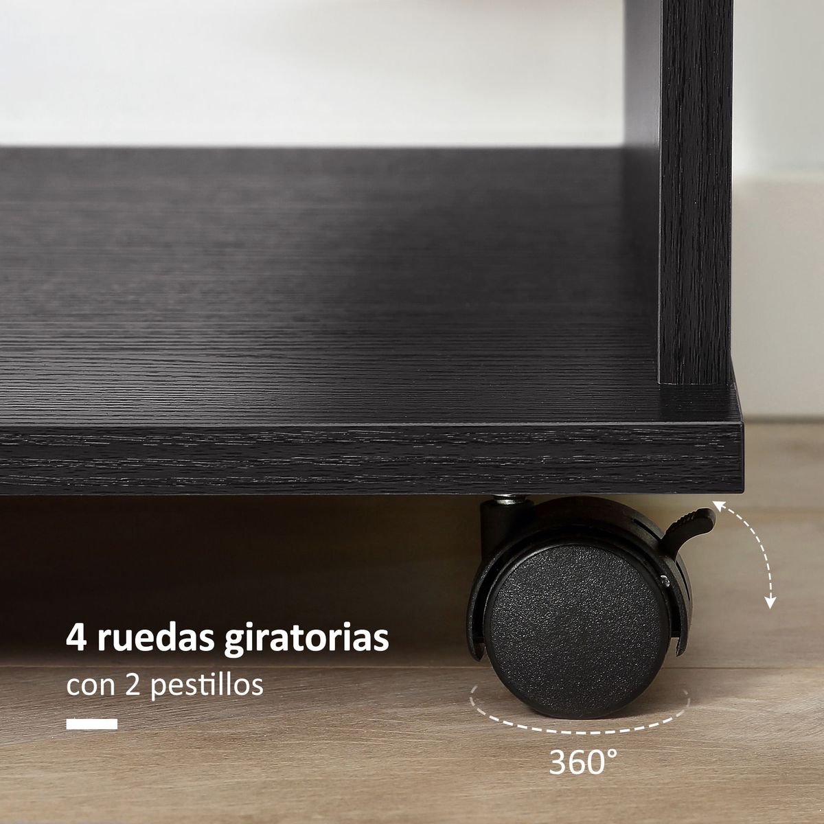 Armario-abierto-Zayn-Homcom-1-barra---3-estantes---ruedas-negro-128x80x40-cm