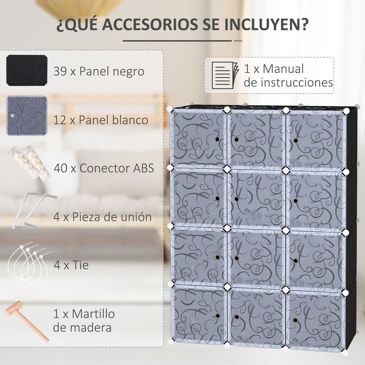 Organizador-modular-Lume-12-cubos-personalizable-blanco-negro-145x111x45-cm-