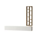 Mueble-de-TV-Bambu-estanteria---puerta-abatible-blanco-natural--fondo-blanco