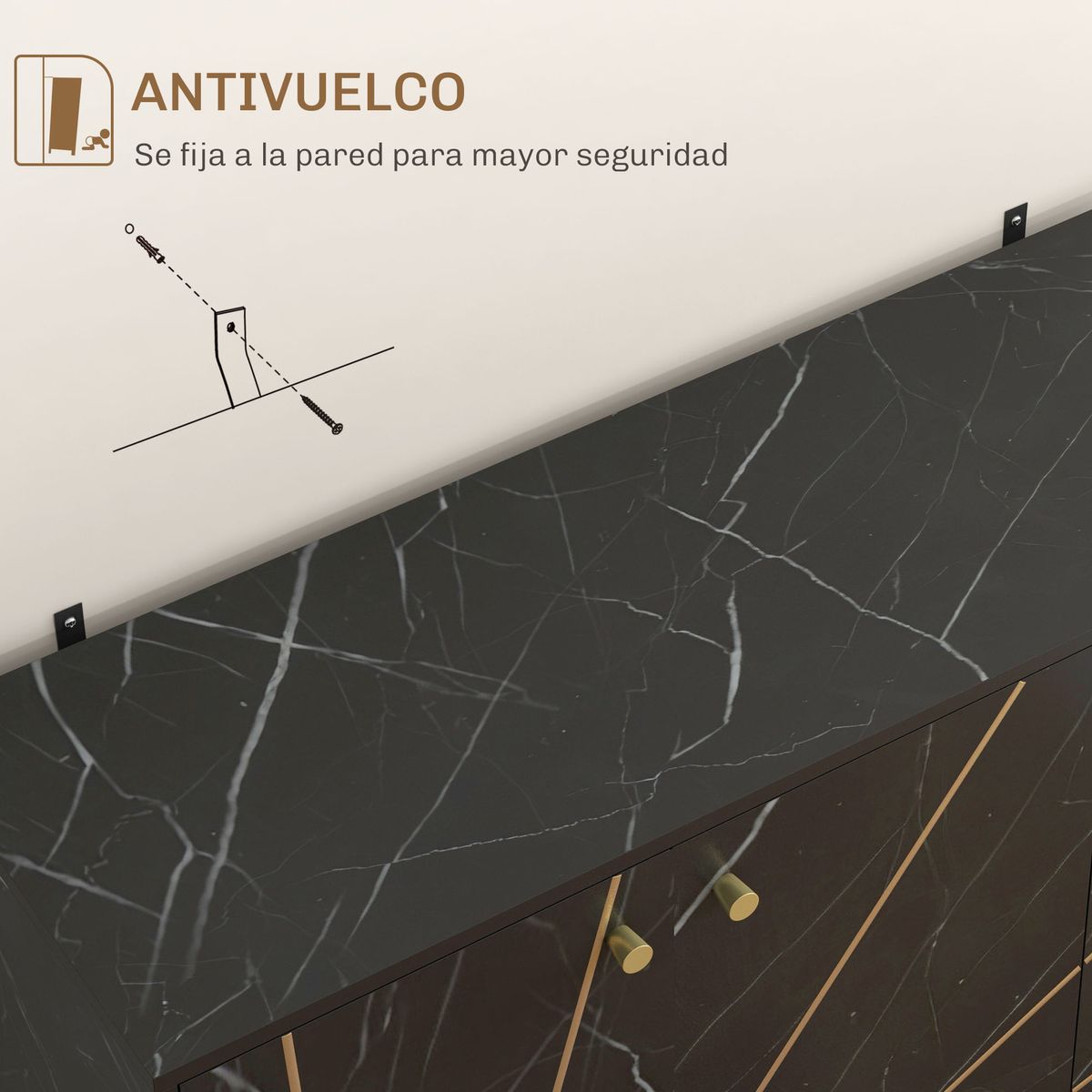 Aparador-Gatsby-Homcom-2-armarios---estantes-ajustables-negro-dorado-75x107x35-cm