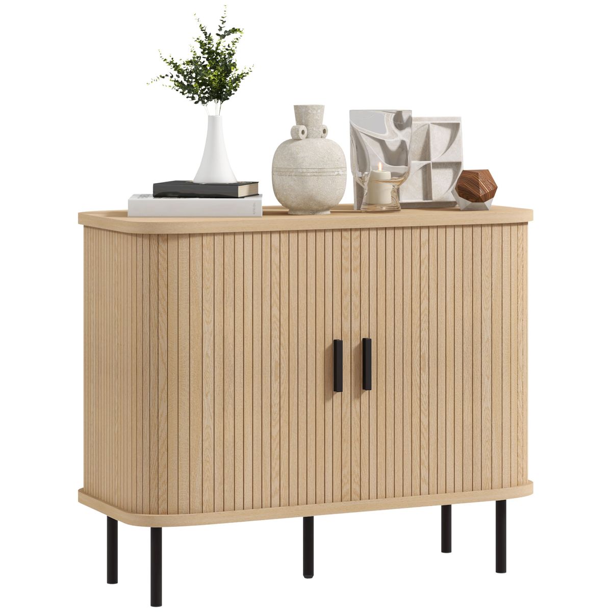 Aparador-Latvia-Homcom-puertas-correderas---5-patas-natural-75x90x40-cm