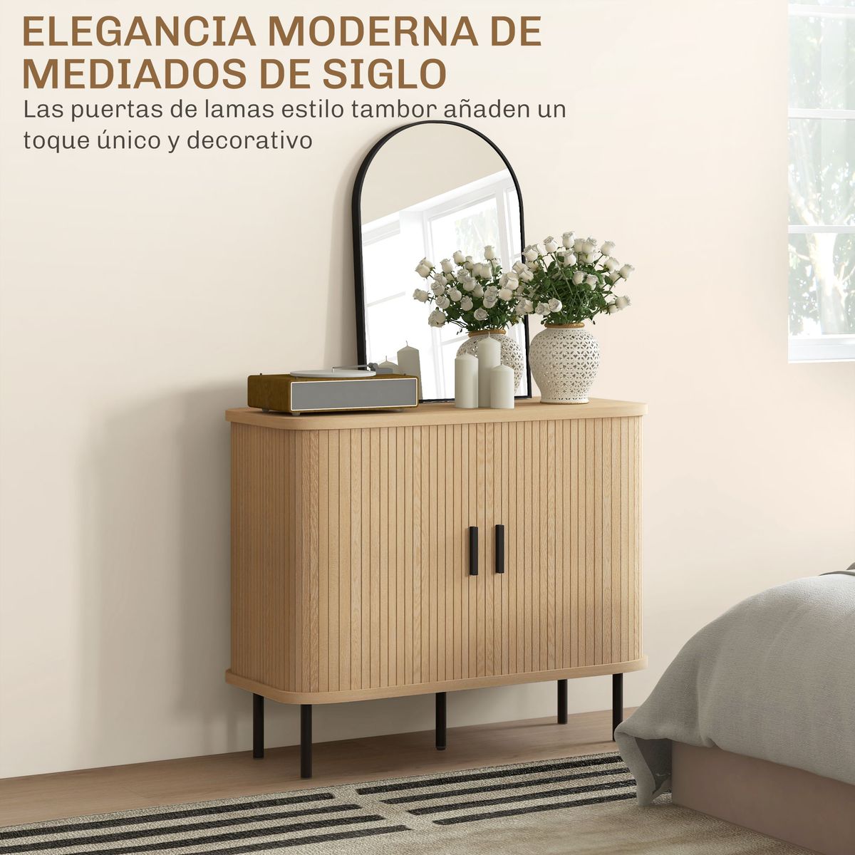 Aparador-Latvia-Homcom-puertas-correderas---5-patas-natural-75x90x40-cm
