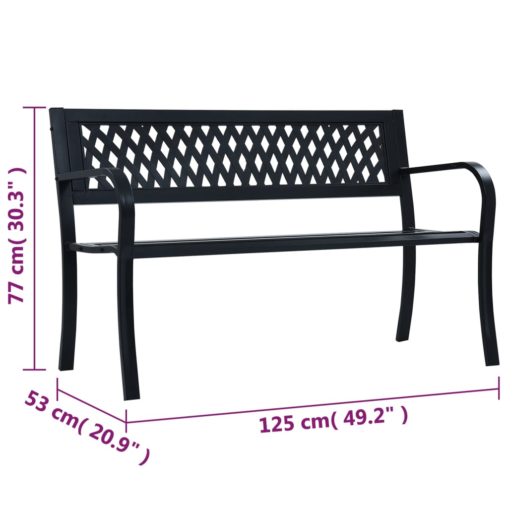Banco-de-jardin-Bahia-acero-negro-77x125x53-cm-medidas