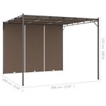 Pergola-Amapola-techo-corredizo---cortina-lateral-gris-taupe-225x300x300-cm