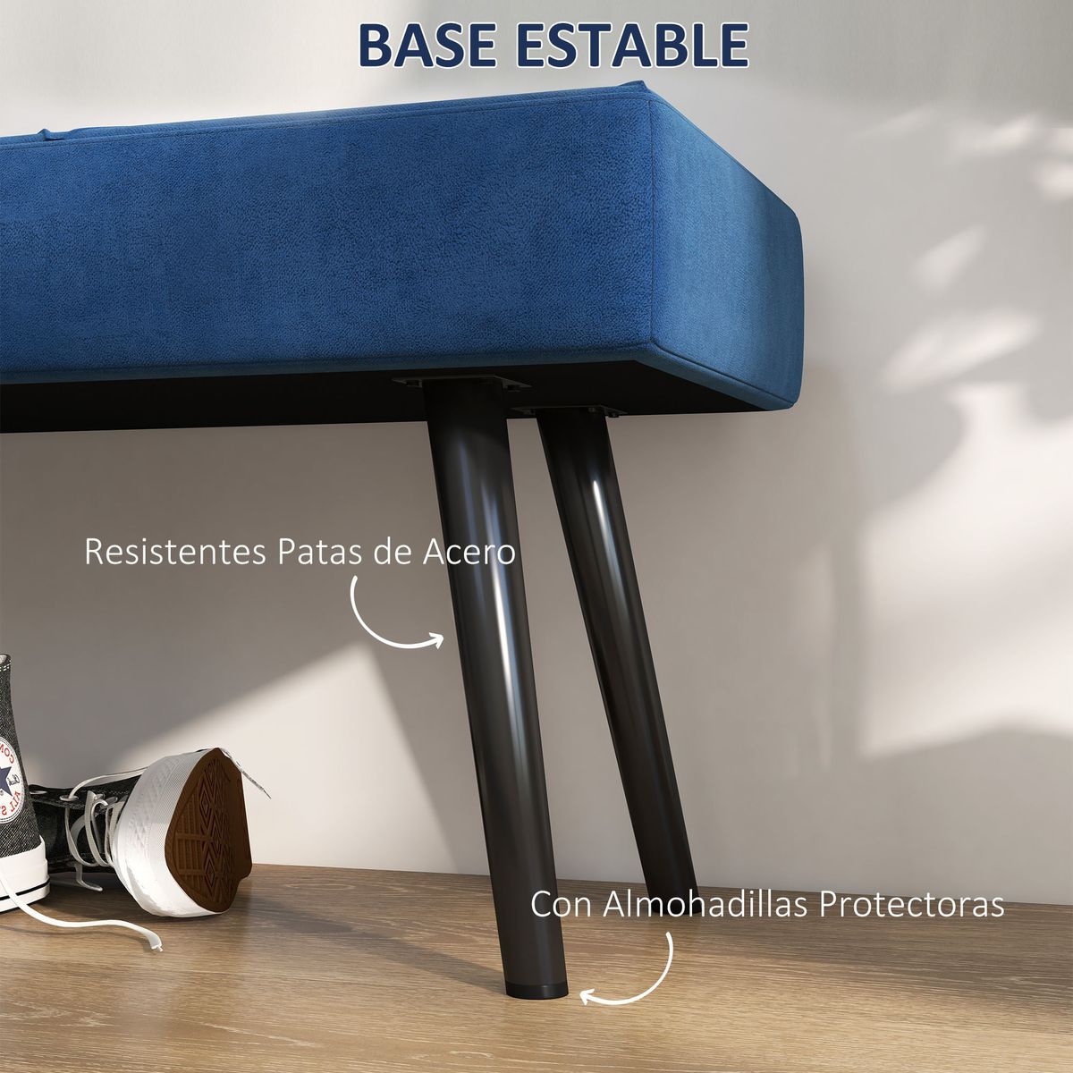 Banqueta-Zure-Homcom-acolchada-azul-45x100x36-cm