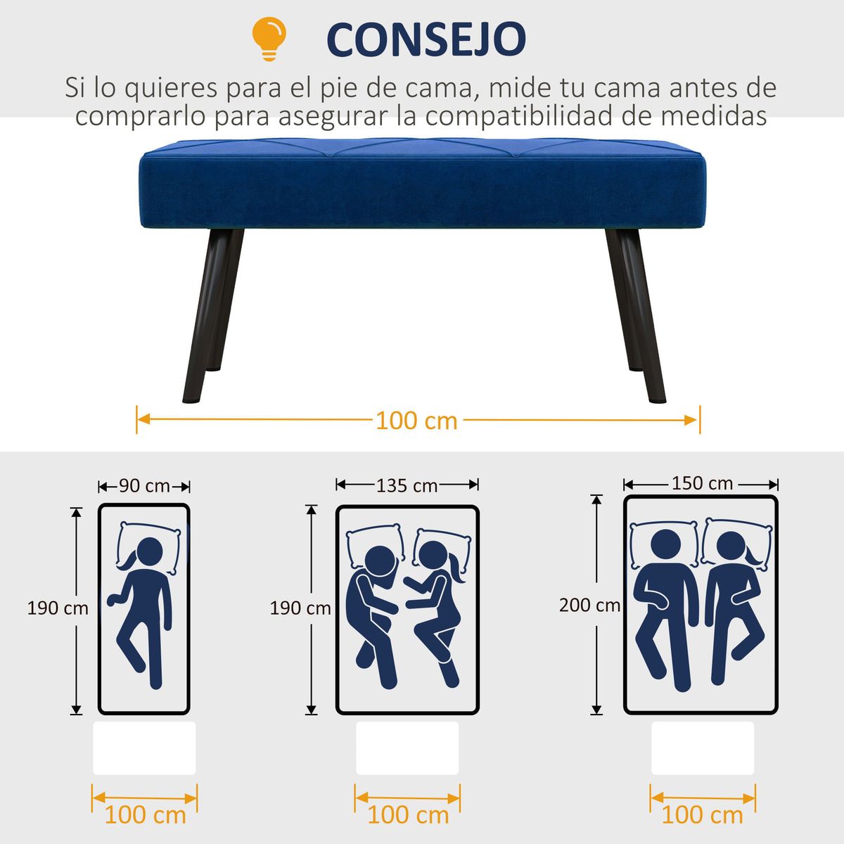 Banqueta-Zure-Homcom-acolchada-azul-45x100x36-cm