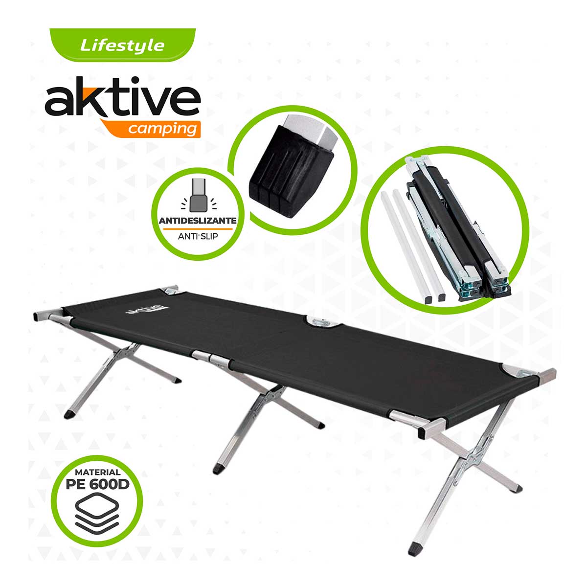Cama-de-camping-Aktive-plegable-100kg-negro-42x190x64-cm