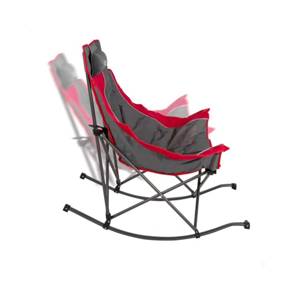 Balancin-para-camping-Aktive-plegable---bolsillos-laterales-gris-rojo--perfil