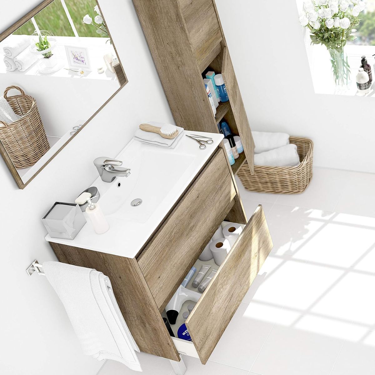 Conjunto-de-baño-Dakota-columna---mueble-de-lavabo---espejo-nordik