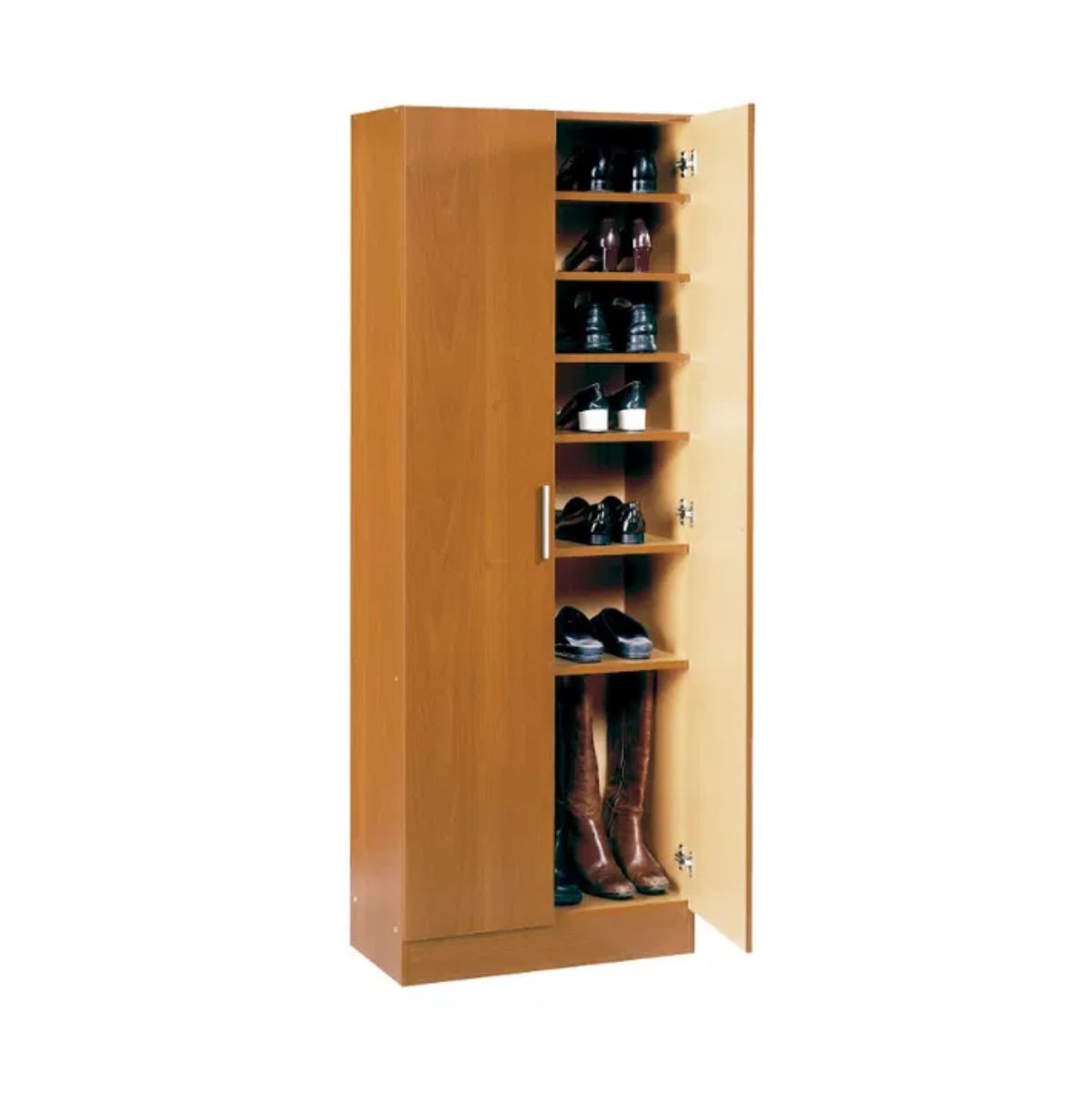 Zapatero Khari 2 puertas 7 niveles cerezo 171x59,8x35 cm fondo blanco