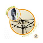 Sombrilla de jardín Aktive con manivela + ventilación beige Ø300 cm