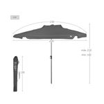 Sombrilla-Aktive-con-ventilacion---bolsa-de-transporte-gris-Ø230-cm-medidas
