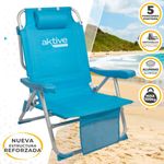 Silla-de-playa-Aktive-reclinable---reposacabezas---bolsillos-azul--ambientada
