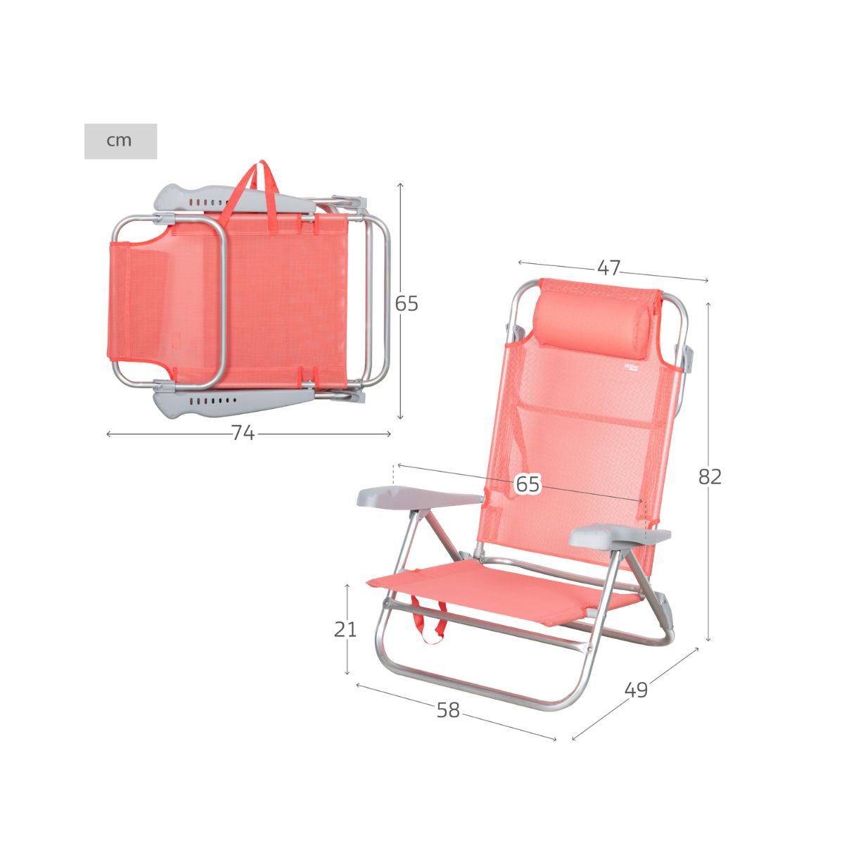 Silla-de-playa-Flamingo-Aktive-reclinable---reposacabezas-rosa--meiddas