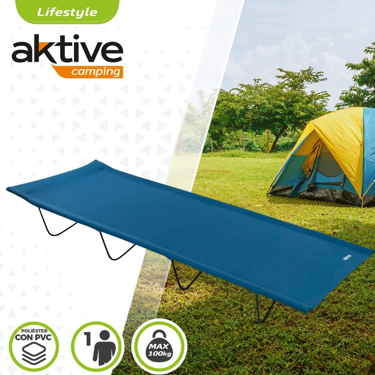 Cama-de-camping-Aktive-plegable-con-bolsa-azul-18x60x180-cm