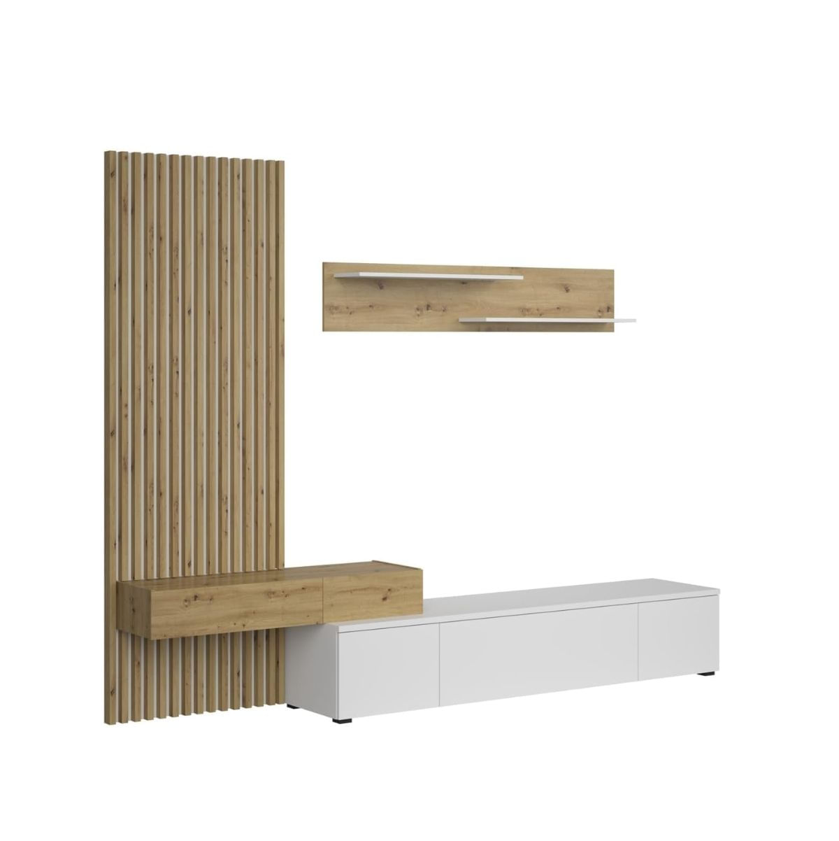 Composicion-de-salon-Basi-mueble-de-TV--estante---panel-blanco-natural-fondo-blanco