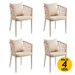Pack-de-4-sillas-multiusos-Rodas-uso-interior-exterior-con-cojines-arena