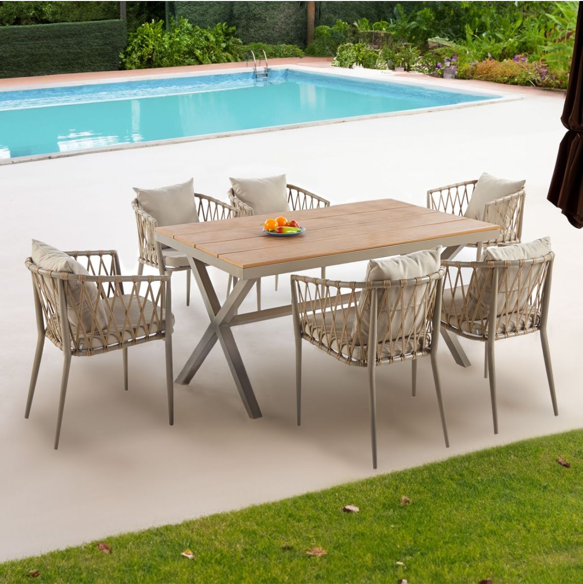 Pack-de-4-sillas-multiusos-Rodas-uso-interior-exterior-con-cojines-arena