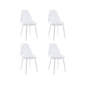 Pack de 4 sillas Telma respaldo alto transparente 85x46,5x50 cm