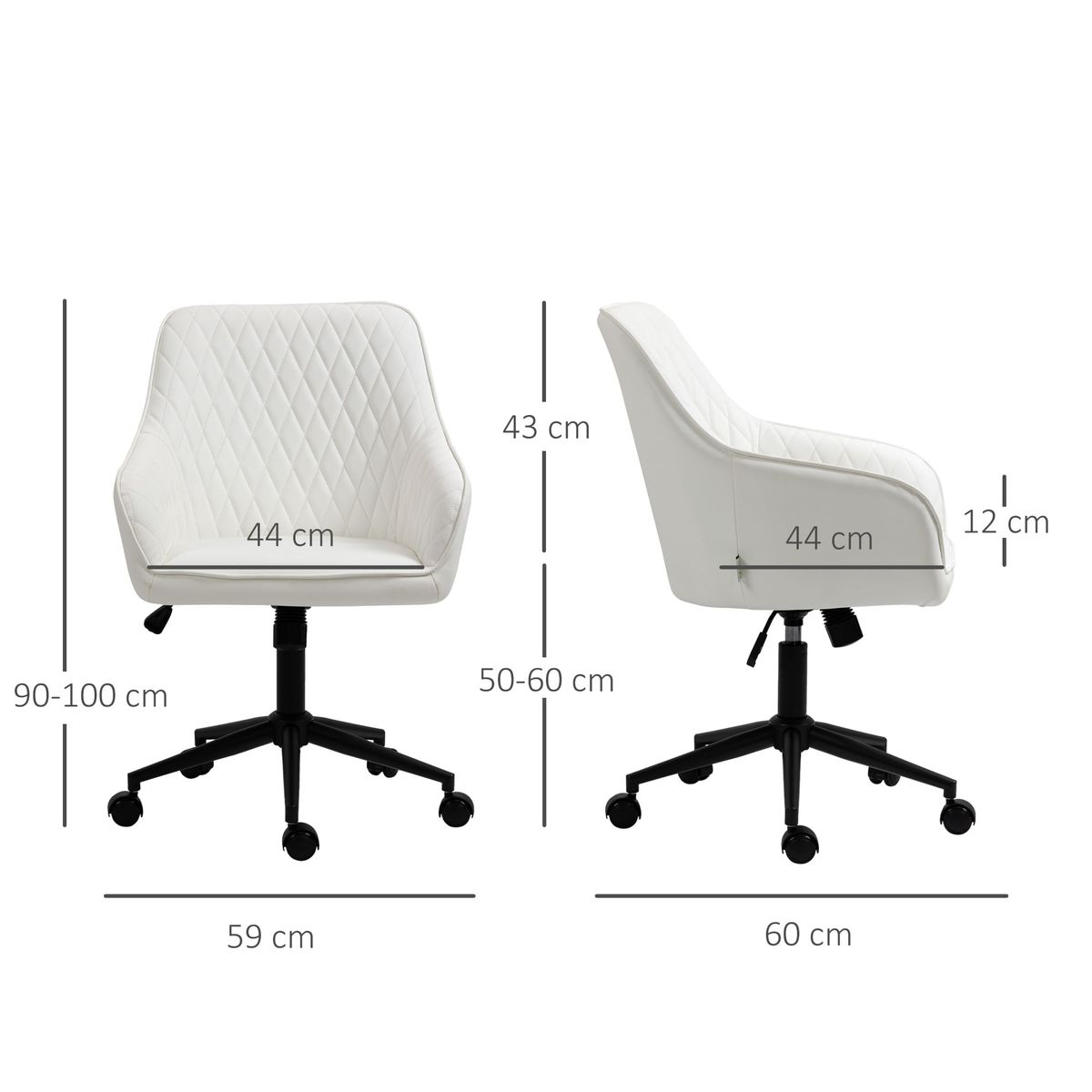 Silla-de-escritorio-Dama-Vinsetto-altura-ajustable-blanco-90-100x59x60-cm
