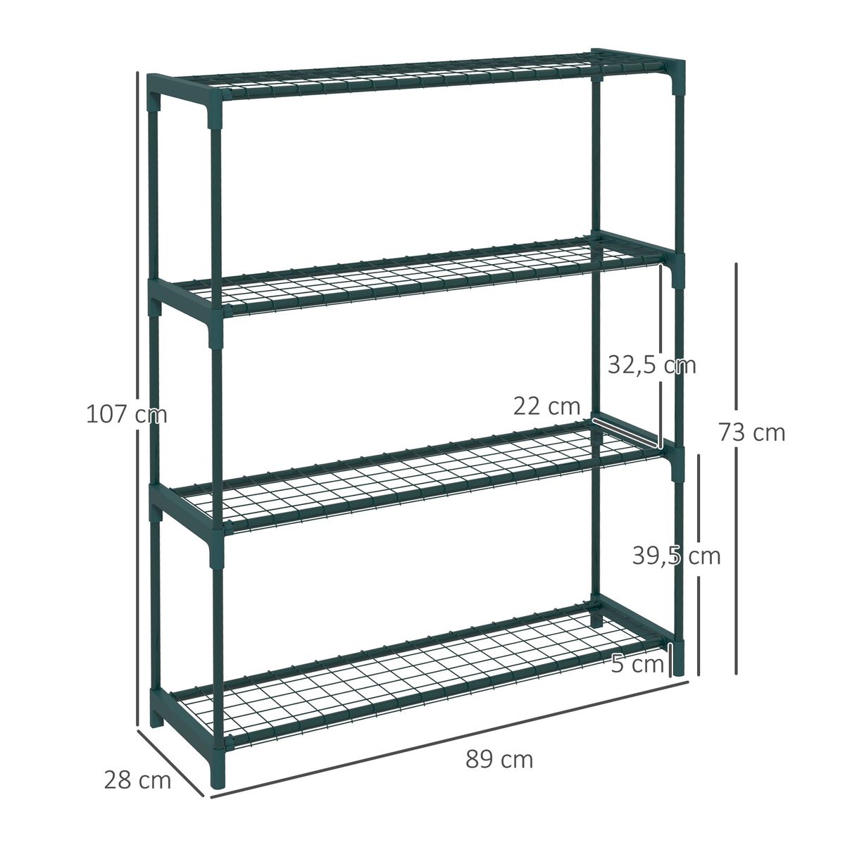 Estanteria-Chui-Outsunny-4-niveles-verde-oscuro-107x89x28-cm-medidas