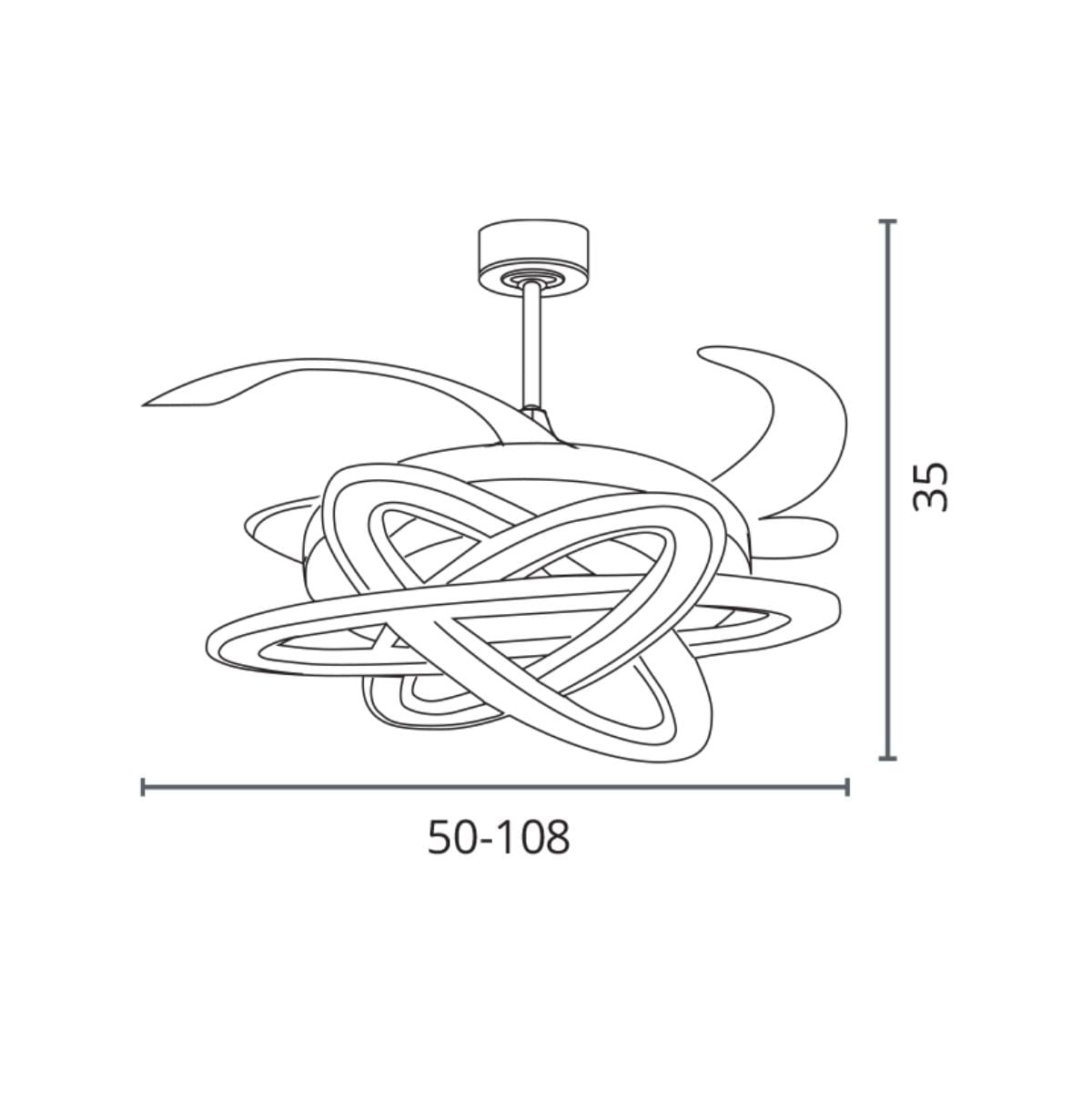 Ventilador-de-techo-Saturno-Bel-Air-200W-4-aspas-retractiles-con-luz-LED-blanco-Ø108-cm-medidas