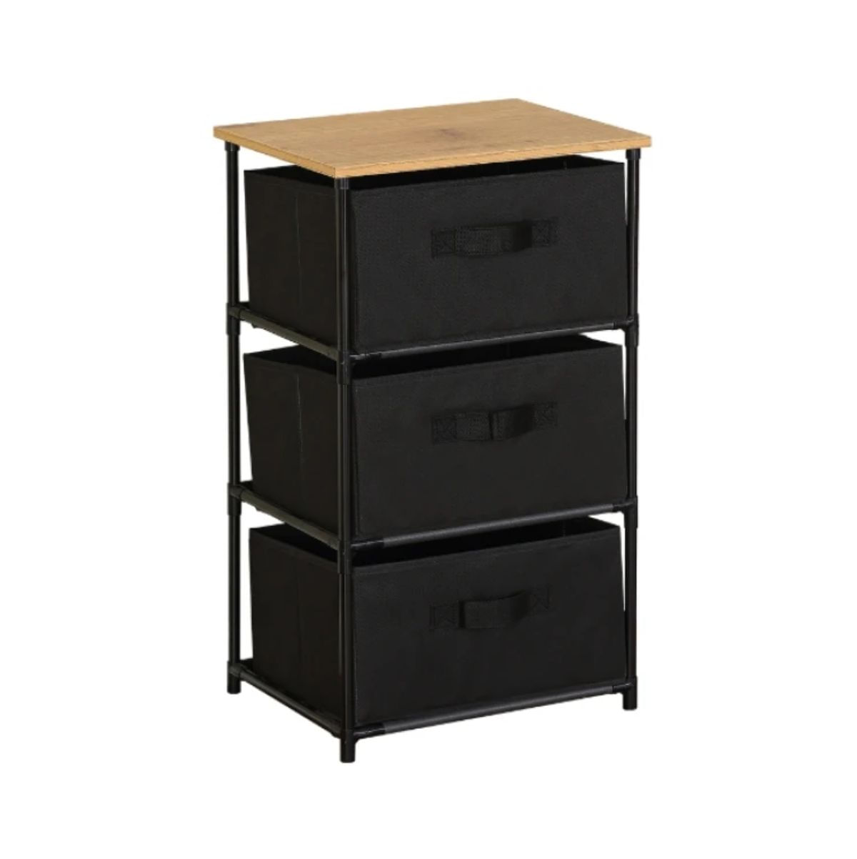 Cajonera-Easy-3-cajones-de-tela-negro-natural-68x40x30-cm-fondo-blanco
