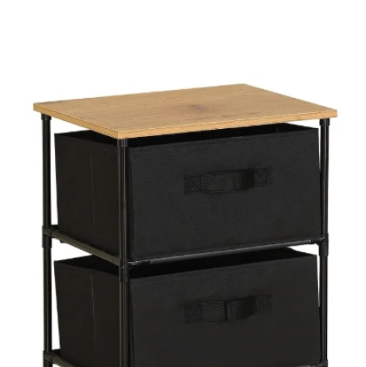 Cajonera-Easy-3-cajones-de-tela-negro-natural-68x40x30-cm-detalle