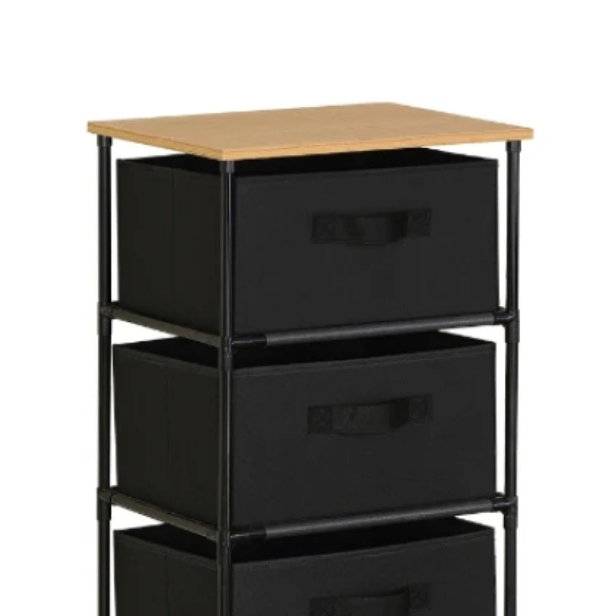 Cajonera-Easy-4-cajones-de-tela-negro-natural-89x40x30-cm-detalle