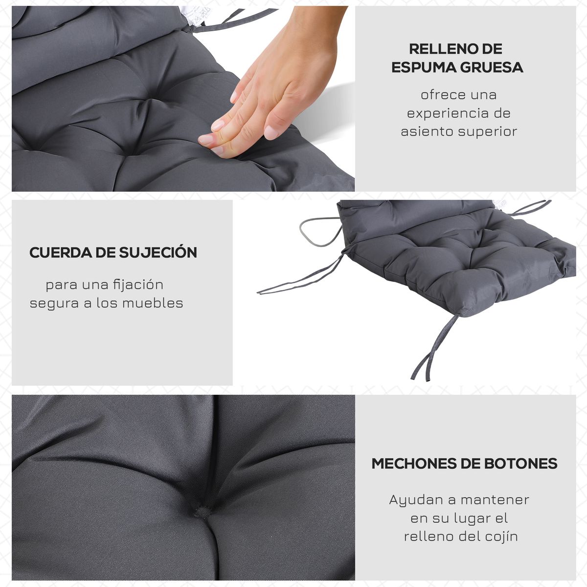 Pack-de-2-cojines-para-silla-Outsunny-con-cordones-gris-8x50x98-cm