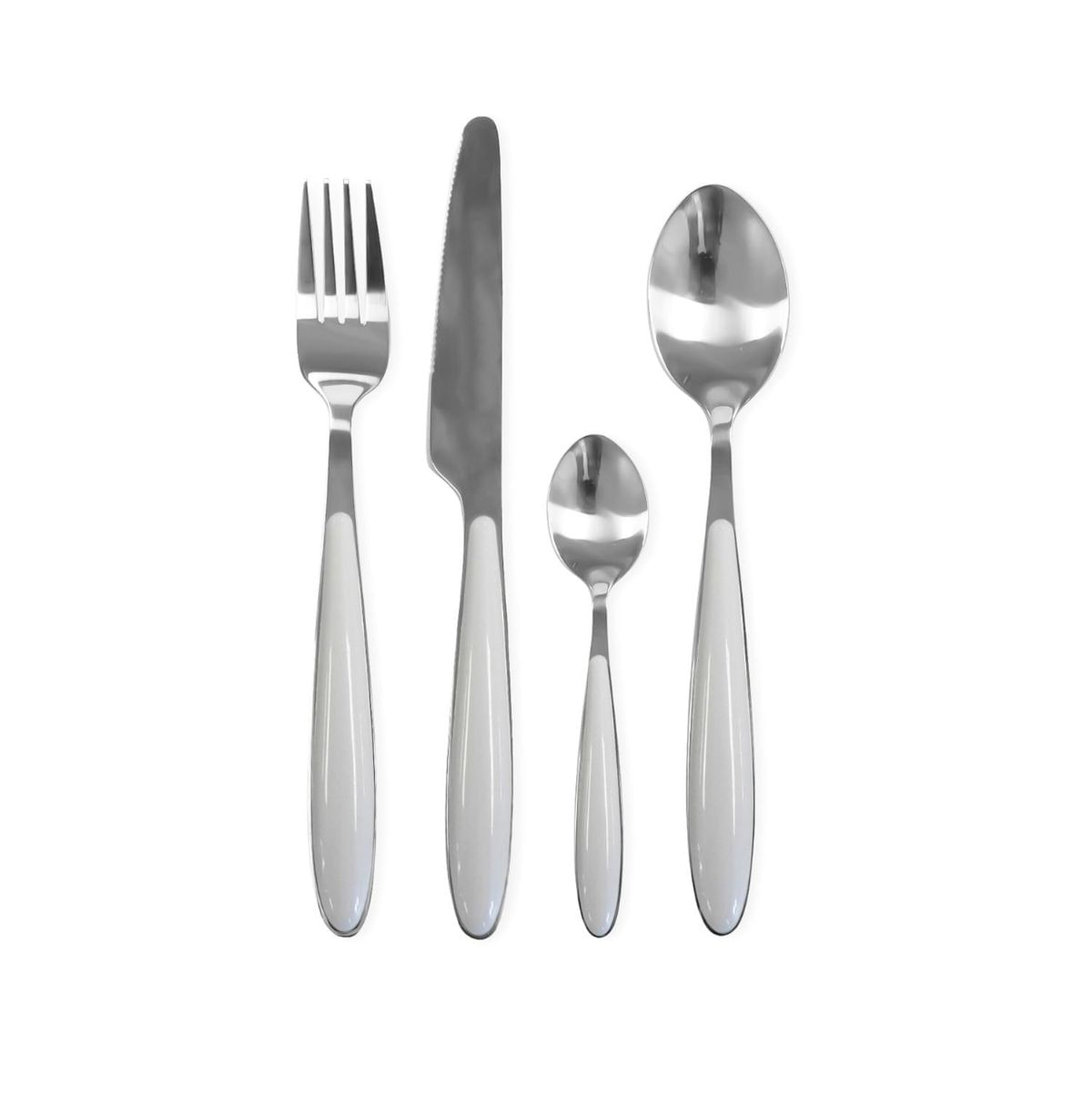 Set-de-20-cubiertos-Colorfull-Pradel-acero-inoxidable-blanco