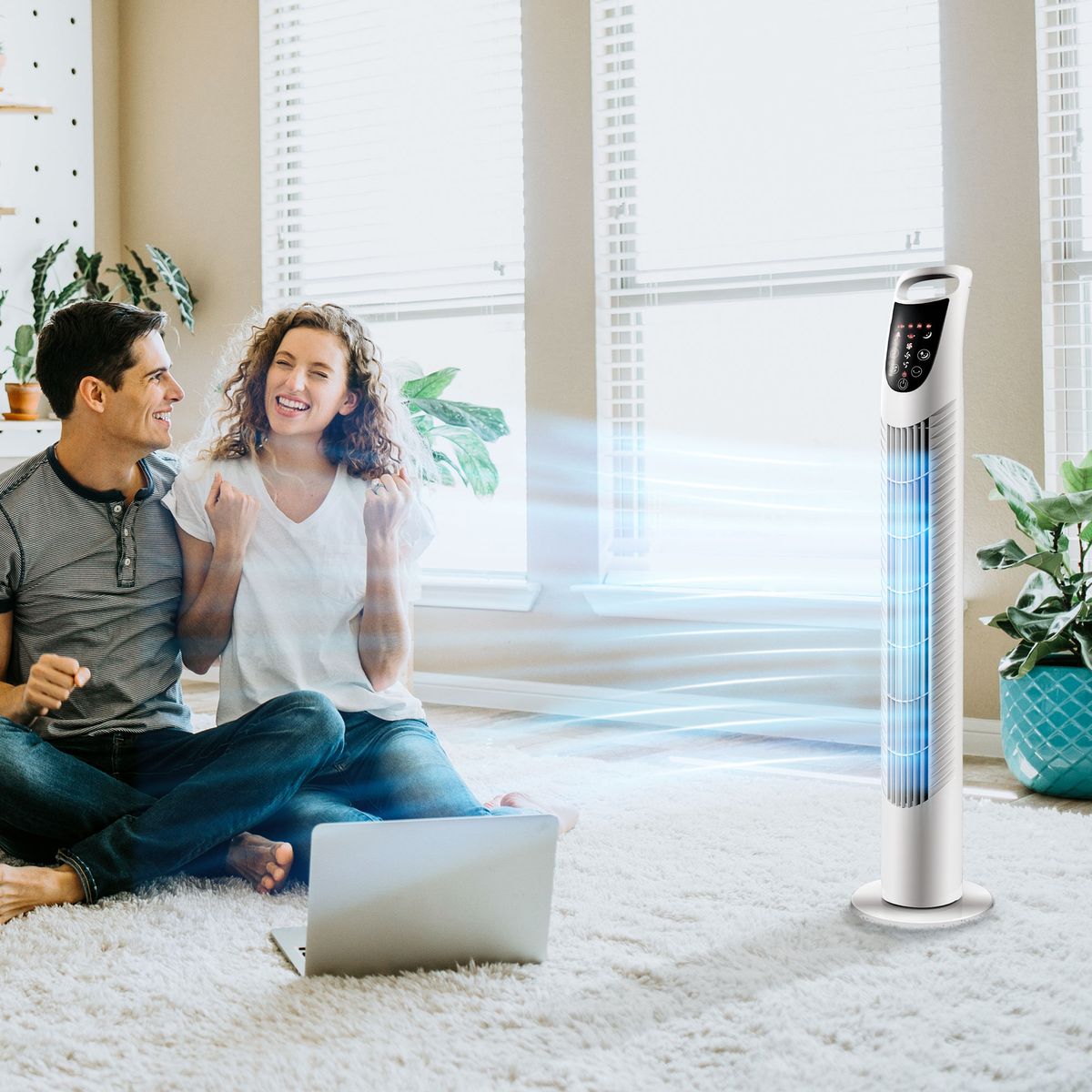 Ventilador-de-torre-Jose-Homcom-40W-oscilante---3-velocidades---control-remoto-blanco-785-cm