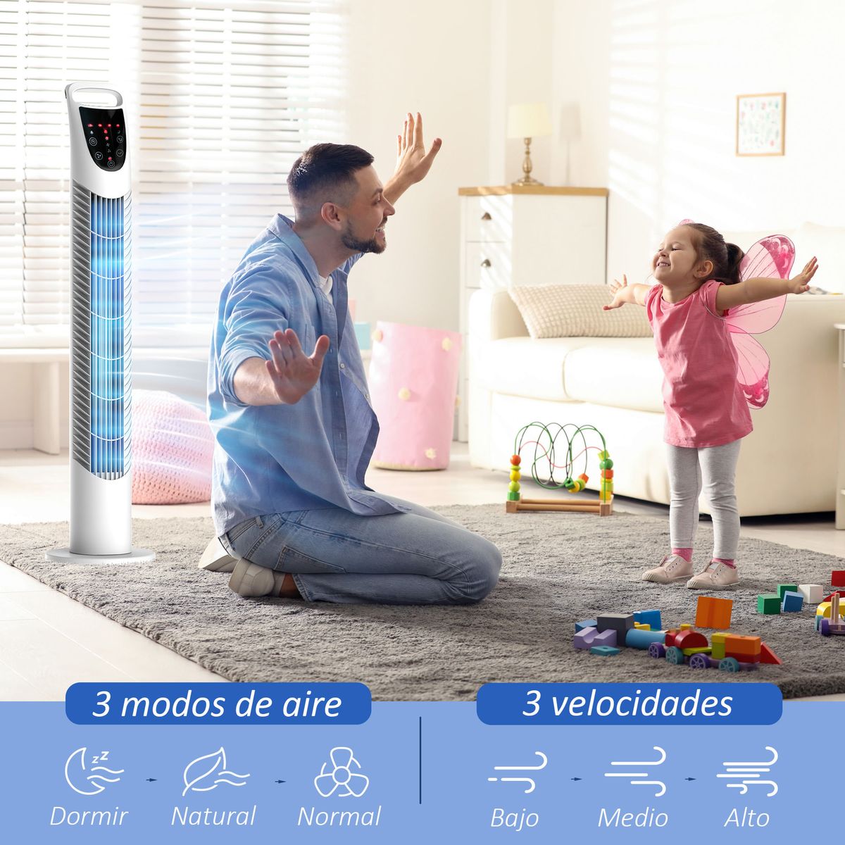 Ventilador-de-torre-Jose-Homcom-40W-oscilante---3-velocidades---control-remoto-blanco-785-cm