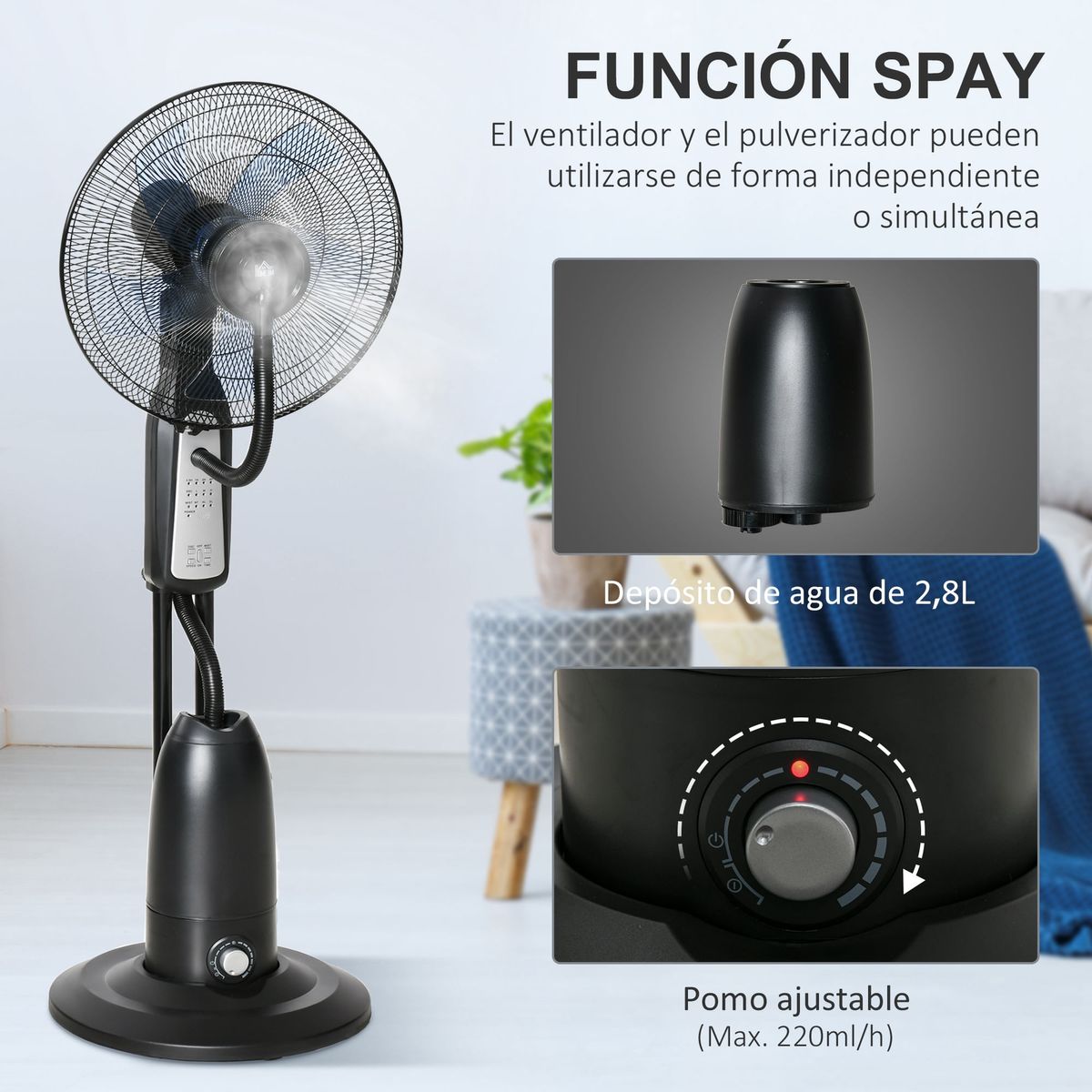 Ventilador-nebulizador-Wind-Homcom-90W-3-modos-5-aspas-negro-120-cm